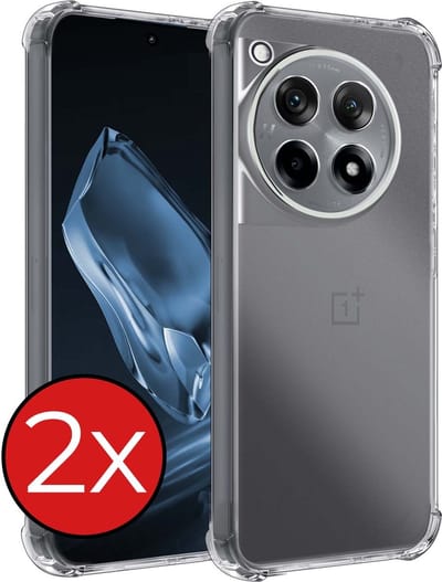 Hoesje - 2 Stuks - Geschikt voor OnePlus 12R - Sterk & Shockproof - Back Cover - Siliconen Case - Telefoon Hoes Shock Proof - Telefoonhoes - Transparant