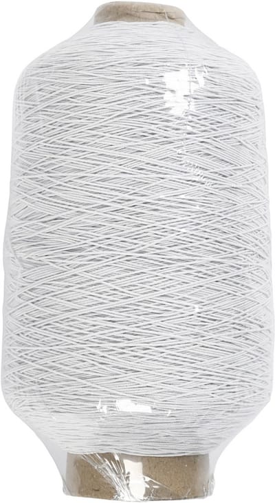 Dun, rond elastisch garen, wit, 1500 m/ 1 rol