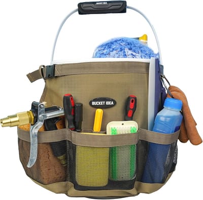 Praktische Organizer voor 5 Gallon Emmer - Reinigingstool en Schoonmaakaccessoires in Khaki