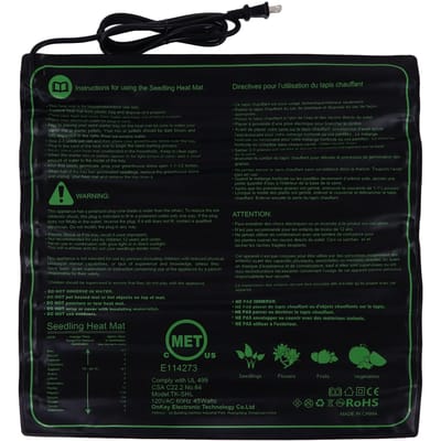 Plantenkwekerij Mat Siliconen 20 X 20 Inch Waterdichte Zaailing Verwarmingsmat voor Huisdieren Kwekerij black