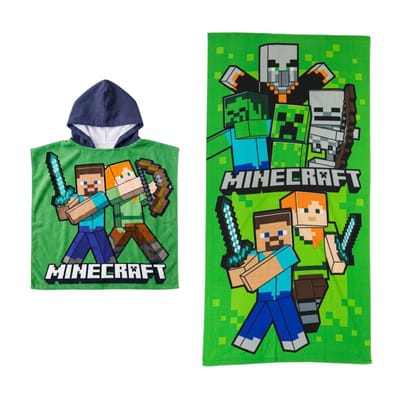 Minecraft strandset; poncho en strandlaken