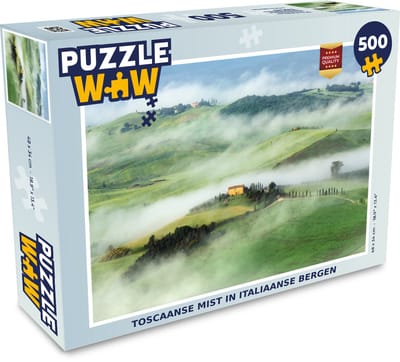 Puzzel Berg - Mist - Landschap - Toscane - Legpuzzel - Puzzel 500 stukjes