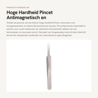 Dailygoods - Hoge Hardheid Pincet - Antimagnetisch en Zuurbestendig - Professioneel Hulpmiddel - Zilver - Voor Precisiewerk - Geschikt voor Horlogerep...