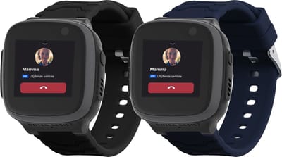 kwmobile horlogeband geschikt voor XPLORA X5 / X5 Play - Maat S - 2x siliconen armband voor fitnesstracker in zwart / donkerblauw