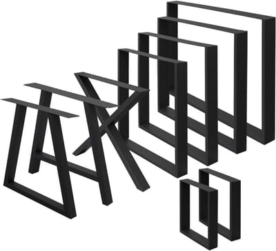 Set van 2 Vierkante Tafelpoten Zwart 70x72 cm - Industrieel Tafelonderstel voor Bureau of Eettafel