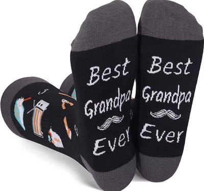 SilverAndCoco® - Beste Opa Sokken / Gekke Vrolijke Foute Kleding / Leuke Grappige Dikke Warme Man Socks / Verjaardag Geschenk accessoires Sok Outfit Katoen / Mannen Sinterklaas Schoen Kerst Cadeau met Tekst - Best Grandpa