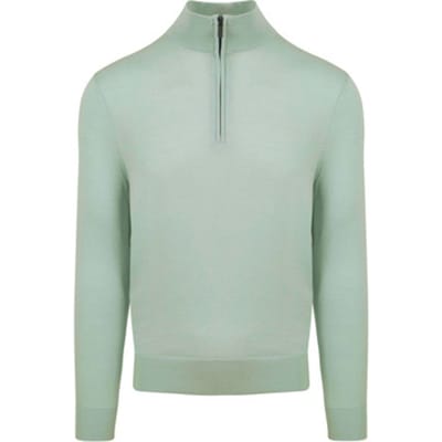 Suitable Merino Half Zip Trui Groen - Maat M - Heren - Quarter zip - Schipperstrui met rits - Volwassen mannen