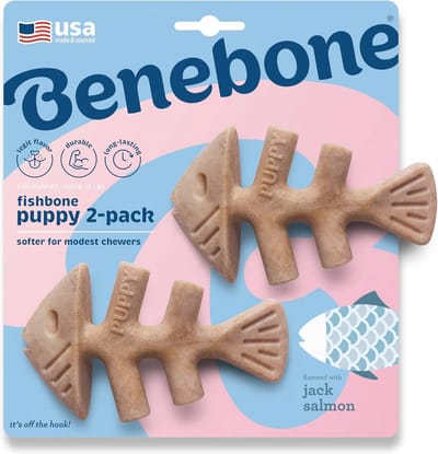 Visgraat Kauwspeeltjes voor Puppy - Set van 2 Mini 12 cm