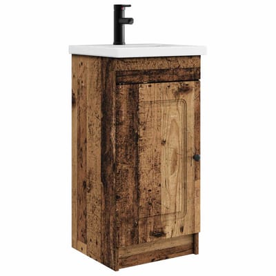 vidaXL - Badkamer - Vanity - met - Wastafel - Oud - hout - 42 - x - 40 - x - 84,5 - cm