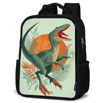 NoBoringSuitcases.com® - Rugzak zwart jongens - Schooltas jongen - NoBoringSuitcases.com® - Rugzak zwart - Schooltas jongen & meisje - Sluipende jager met bladeren - Rugtas voor school - Boekentas kind - Schoolrugzak - Kinderrugzak