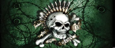 Fotobehang Alchemy Skull Ammunition | PANORAMIC - 250cm x 104cm | 130g/m2 Vlies