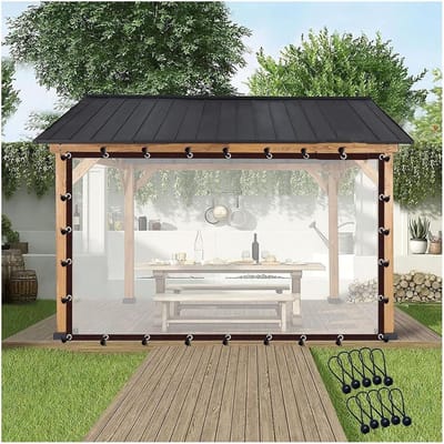 Waterdicht Gordijn - Transparant Zeil - Buiten Leven - Duurzaam PE Materiaal - 100x300cm - Helder