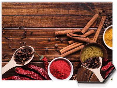 KitchenArt - Warm Spice Harmony Spatscherm - 60x30 cm - Spatscherm Achterwand Keuken - Spatwand Keuken