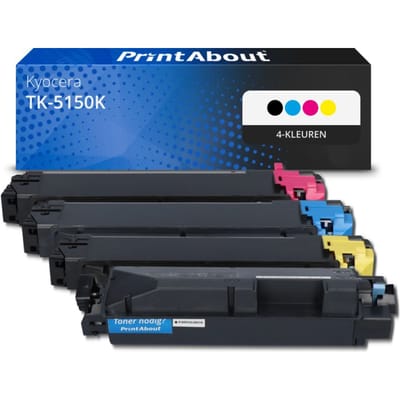 PrintAbout huismerk Toner TK-5150K 4-kleuren Multipack Geschikt voor Kyocera