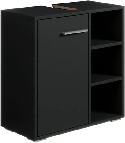 Wastafel Onderkast Met Uitsparing - Wasbak Kast - Badkamermeubel - Zwart