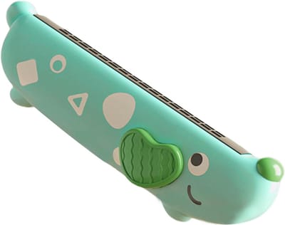 Mondharmonica Speelgoed - Muziekinstrument - Muziek Leren - Cartoon Ontwerp - 16 Gaten - Groen