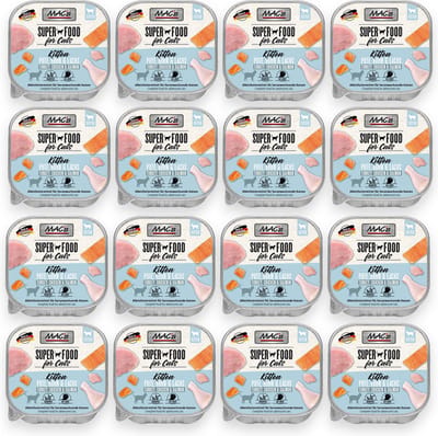Mac’s Kittenvoer kuipje 98% vlees - Kalkoen, kip en zalm 16 x 100g