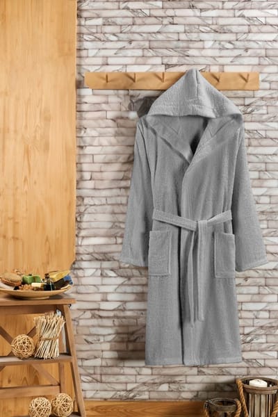 Nestly - Dames Heren - Sauna - Ochtendjas - Grijs - Badstof - Wellness