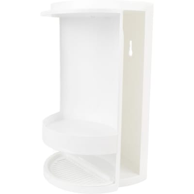 Étagère de rangement d'angle pour salle de bain PP 2 niveaux Rotative à 360 degrés Organisateur de comptoir de salle de bain Rangement pour soins de la peau et cosmétiques blanc