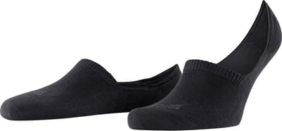 FALKE Step High Cut onzichtbar eenkleurig katoen footies heren zwart - maat 47-50