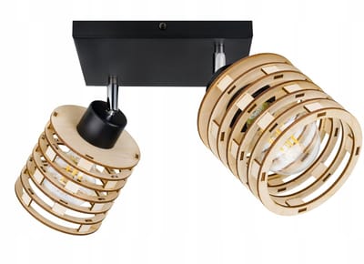 Hanglamp met Houten Kappen en Verstelbare Armen - Stijlvol Design