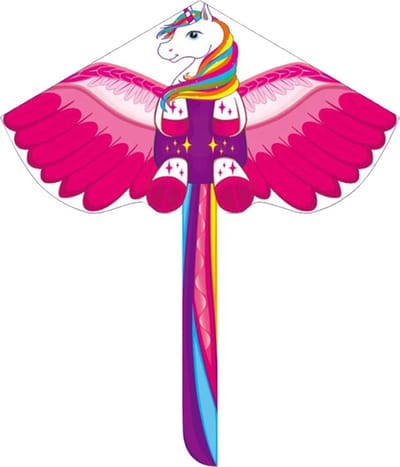 Manks kids collections Unicorn vlieger - Roze kite voor meisjes - 205 x 140 cm
