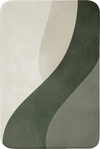 Badmat 60x90 cm - Antislip - Japandi - Groen - Abstract - Modern - Badmatten voor badkamer - Badkamermat - Douchemat - Badkamer mat
