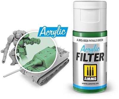 AMMO by Mig Jimenez Modelbouwdecoratie - MIG 0826 Acrylic Filter Phthalo - 15ml Effecten potje