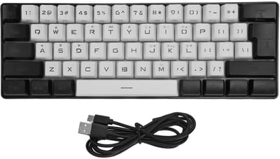 Dailygoody - Gaming-toetsenbord - Mini-ergonomisch - RGB-achtergrondverlichting - Wit - Mechanisch toetsenbord - Typen 's nachts - Geschikt voor kanto...