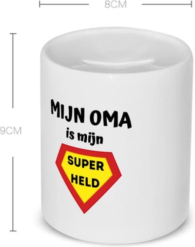 Akyol - mijn oma is mijn superheld Spaarpot - Oma - super oma - verjaardag - cadeautje voor oma - oma artikelen - kado - geschenk - 350 ML inhoud
