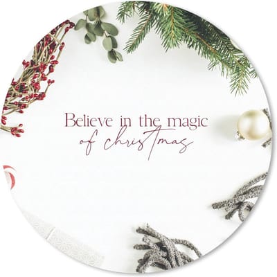 Muismat rond 20x20 cm - Mousepad Winter - Kerst - Magie - Ronde muismatten - Kerst - Cadeau - Kerstcadeau voor mannen en voor vrouwen