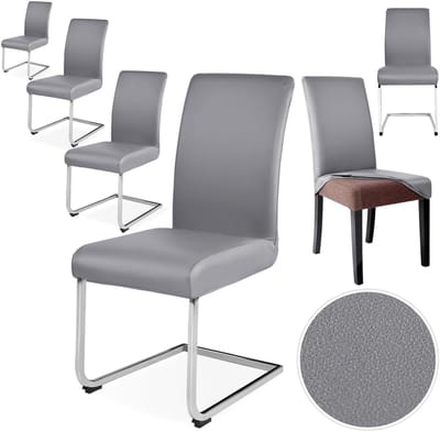 Dailygoods- Stoelhoezen 6 Stuks - Rekbaar/Kunstleer - Waterdicht/Wasbaar - Universeel - Eetkamerstoelen - Elastisch Materiaal - Meubelhoes