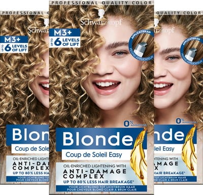 Schwarzkopf Blonde M3+ Blonde Easy – Blondering Haarverf - Blond - Anti-geel Effect - Verminderde Haarbreuk – Voordeelverpakking - 3 stuks