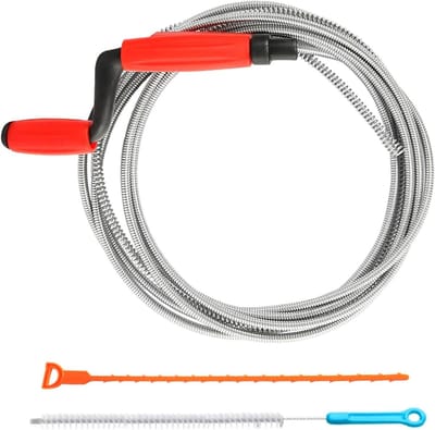 Pack of 3 Spiral Drain Cleaners, Pipe Cleaning Spiral, 4.5 m x 6 mm Drain Hose, Tube Cleaning Universal for Basins and Waste Water Channels, Removing Blockages