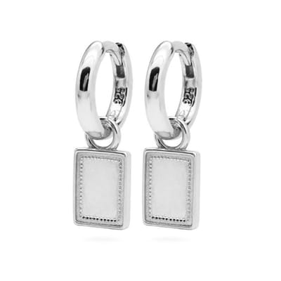 Karma Oorhangers Vintage Rechthoek Zilver