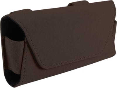 Zonnebril Case voor Auto met Magnetische Zonneklep - Suede Donkerbruin 16.5x8.2cm, Ideaal voor Bescherming en Organisatie van Zonnebrillen