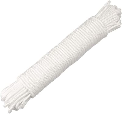 6mm Paracord Touw - Wit Nylon Touw van 30M voor Multifunctioneel Gebruik, Klimmen, Trekken en Kamperen in de Tuin