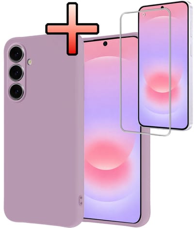 Hoesje - Met Screenprotector - Geschikt voor Samsung Galaxy A37 - Sterk & Shockproof - Back Cover - Siliconen Case - Telefoon Hoes - Lila
