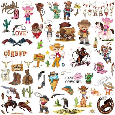By shayne - Cowboy tijdelijke tatoeages - 120 stuks - Leuk voor