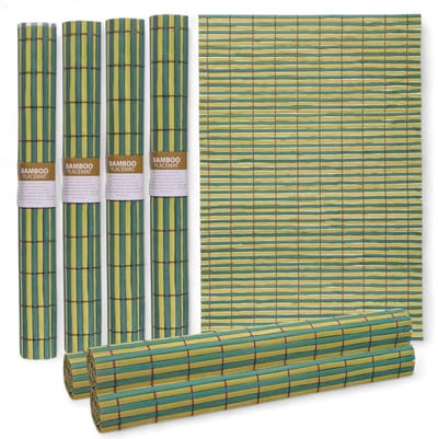 Bamboe Placemat Set - 4 Stuks - 30 x 45 cm - Onderhoudsvriendelijk - Oprolbaar - Robuust - Natuurlijke Charmante Uitstraling - Tafelmat