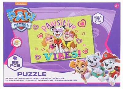 PAW Patrol Positive Vibes Puzzel - Paars / Roze - Karton - 50 Stukjes - 30 x 20 cm - 3+