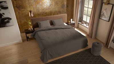 Pure dekbedovertrek effen kleur - 1 persoons 140x200/220 cm - Taupe - Microvezel