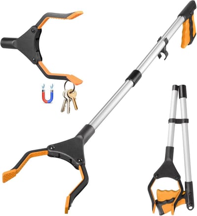 Opvouwbare grijper met magnetische punt - 81 cm, robuuste handgreep en 360 graden draaibare kop voor gemakkelijk afval oprapen