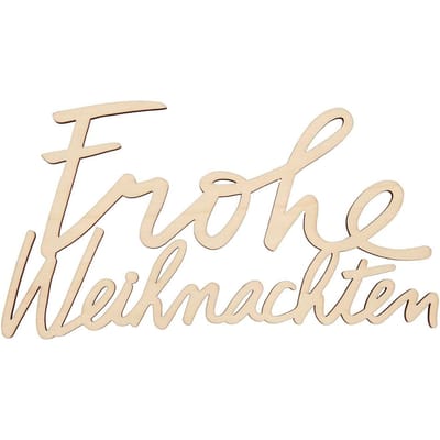 Houten letters "Frohe Weihnachten"
