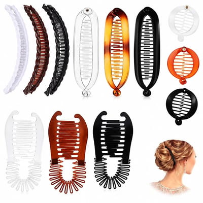 Dailygoods - Vintage Banaan Haarspeldjes, 12 Stuks, Accessoire voor Vrouwen en Meisjes