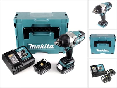 Makita DTW 1001 RFJ accu slagmoersleutel 18V 3/4" 1050Nm borstelloos + 2x oplaadbare accu 3.0Ah + lader + Makpac
