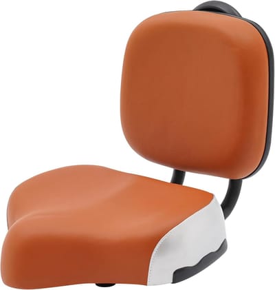 Fietszadel met rugleuning - Comfortabel zitvlak - Fietstochten - Verstelbare steun - 30x25x23 cm - Bruin