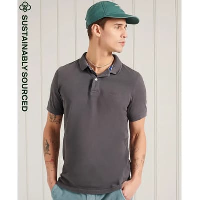 Superdry Classic Vintage Destroy Korte Mouw Poloshirt Grijs S Man