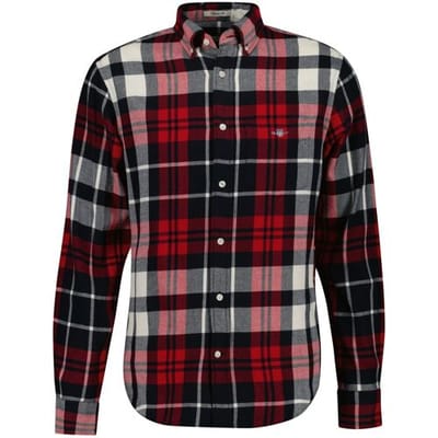 Gant Overhemd Flanel Check Button-Down Ruby Red / male