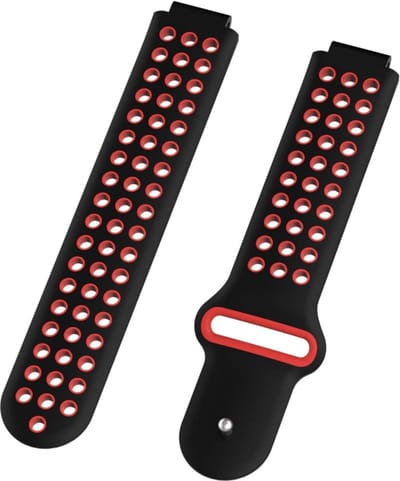 Siliconen bandje - geschikt voor Garmin Forerunner 220 / 230 / 235 / 620 / 630 / 735XT / Approach S20 / S5 / S6 - zwart-rood